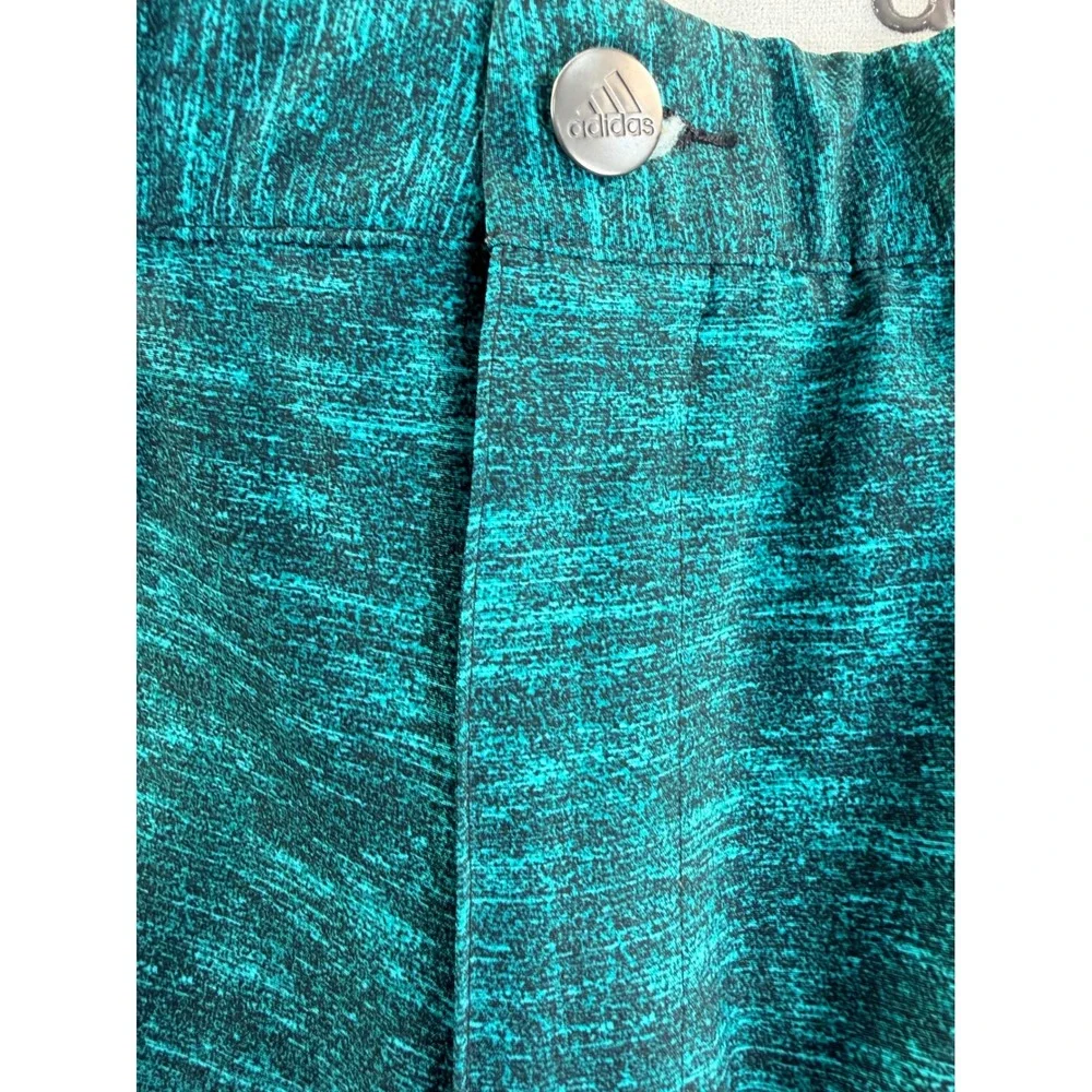 Adidas Golf Shorts Mens 35 Teal Green Space Dye Heather Performance Flat Front